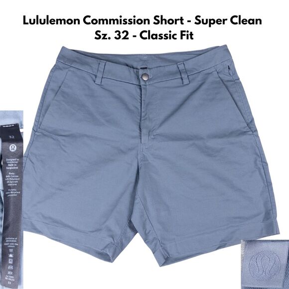Lululemon Men’s  32  Commission Classic Fit Short 7" Warpstreme Navy Blue Preppy - Picture 1 of 8